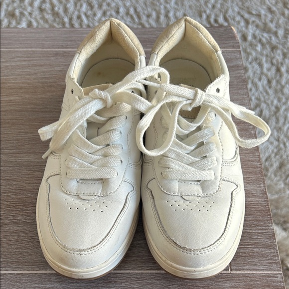 Madewell Shoes - Madewell Cream Lace-Up Court Sneakers
